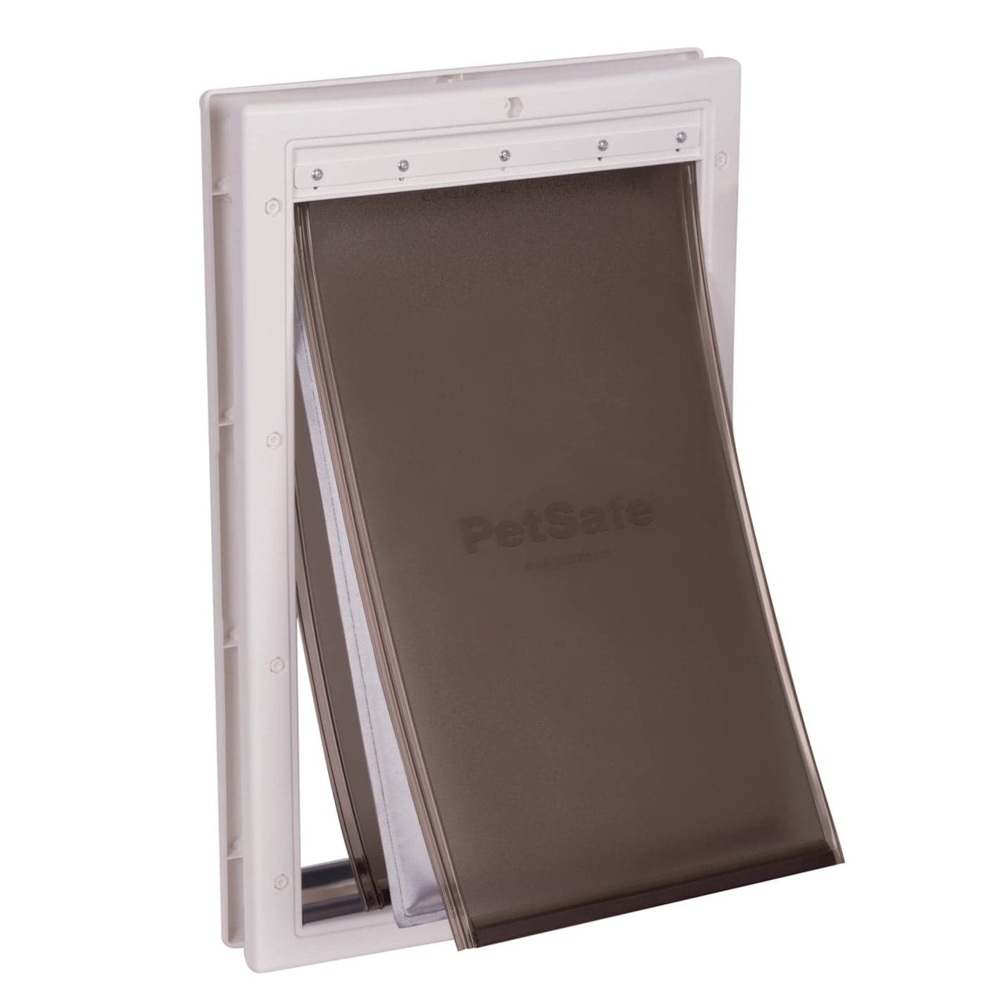 PetSafe Extreme Weather Dog Door, Large Dog Door for Exterior Doors (Large), Extreme Dog Door Three Flap System Pet Door, Energy Efficient Pet Access, Exterior Door with Dog Door (White - Large)