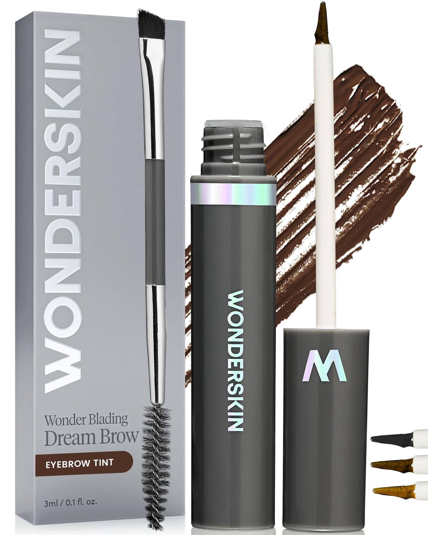 Wonderskin Dream Brow Eye Brow Gel Long Lasting Eyebrow Gel Waterresistant Transfer Proof Tinted Filler Eyebrow Mascara Dark Brunette