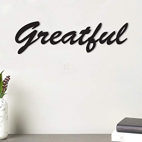 Art Street Greatful MDF Plaque Painted Cutout Ready to Hang Home Décor, Wall Décor, Wall Art,Decorative MDF Plaque For Home & Wall Decoration-Size3.4 X 11.7 Inches