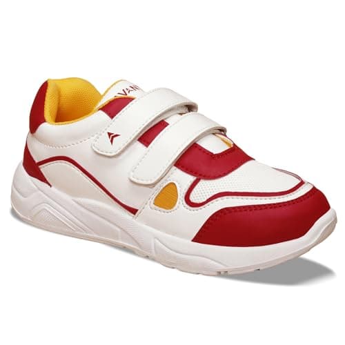 AVANT Kid's TurboTots Sneaker Shoes- Soft Cushioned Insole, Lightweight, Durable, Comfortable, Trendy, Casual Footwear (AVKSH007CL02SIZE5_White/Red_5)