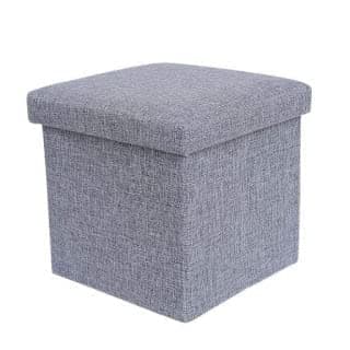 SSM Mart Cube Shape Sitting Stool with Storage Box Living Foldable Storage Bins Multipurpose Clothes Books Laundry Kids Toys Storage Organizer with Cushion Seat Space Saving Box 30 X 30 X 30 cm
