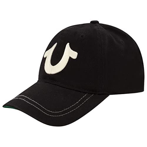 True Religion Kids Baseball Hat with Large Horseshoe Logo Black One Size