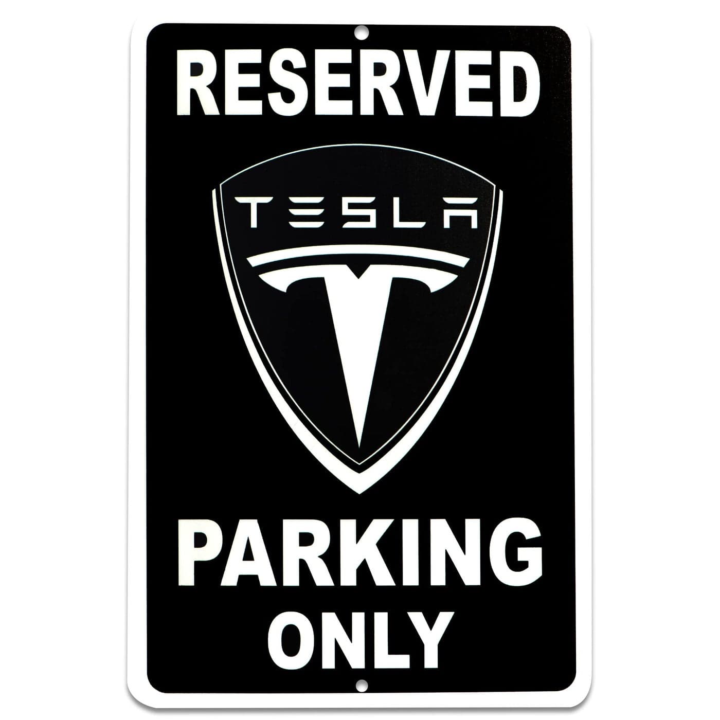 Tesla Parking Only Sign 8x12 Aluminum Reserved Parking Garage Decor Gift for Men Women