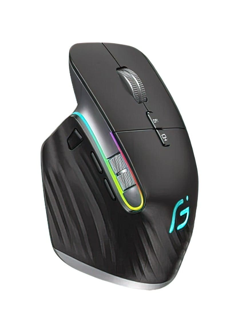 Multi-Device Wireless Mouse Bluetooth 5.0 3.0 Mouse 2.4G Wireless Portable Optical Mouse Ergonomic Right Hand Computer Mice (Black)