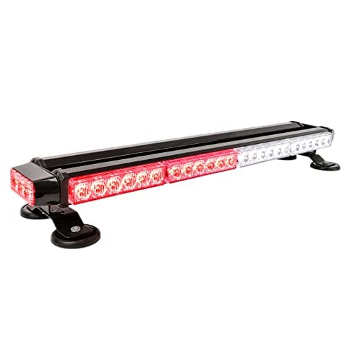 CUMART 26.5" Red White 54 LED Emergency Warning POV Light Bar For Firefighter Trucks EMS First Responder Flashing Strobe Traffic Advisor Double Side with Magnetic Base (26.5" 54LED, White/Red)