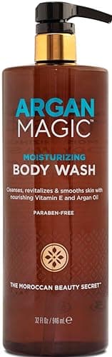 Argan Magic Cleansing Body Wash Gently Cleanses Revitalizes Smooths Skin Enriched with Argan Oil Sweet Almond Oil Vitamin E Made in USA Paraben Free Cruelty Free 32 oz 946 ml