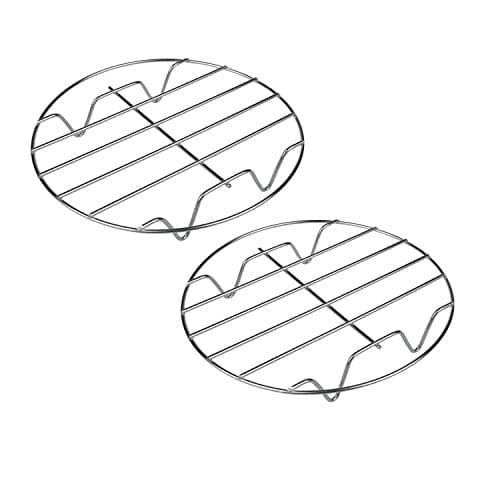 TamBee 8 Inch Cooking Rack Round 304 Stainless Steel Cooling Racks Baking and Cooling Steaming Rack w Stand Cookware for Air Fryer Pressure Cooker Canning 2Pcs