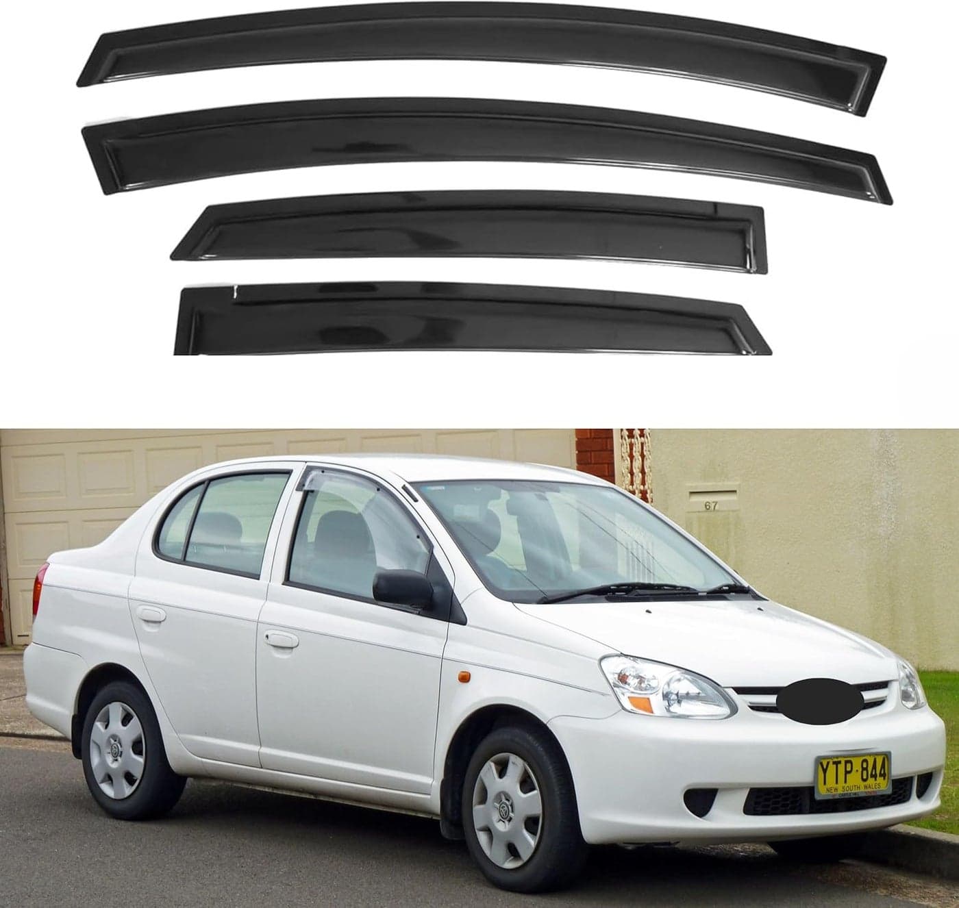 Immortal Group IG Window Visor for Toyota Echo Sedan 2000-2005 - 4PC Rain Guard Deflector