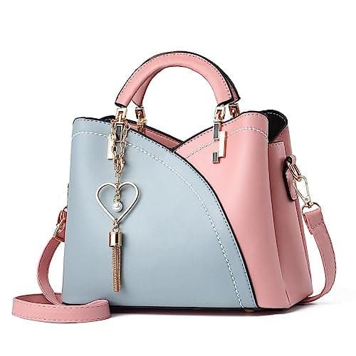 Xiaoyu Purses and Handbags for Women Fashion Crossbody Tote Bag Shoulder Bag Top Handle Satchel Purse (Light Blue)