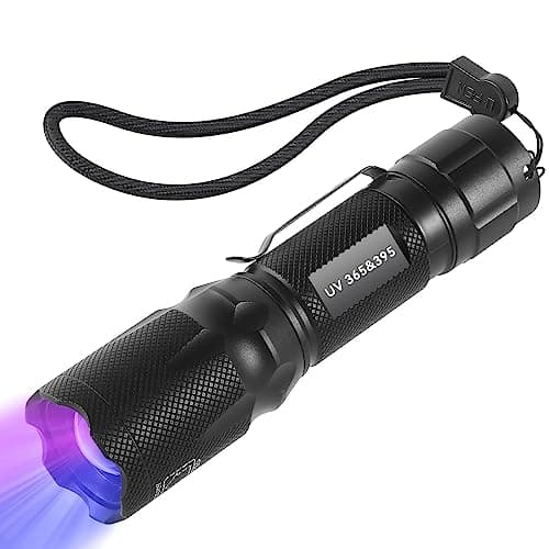TNATRA UV 365nm 395nm Blacklight Flashlight for UV Glue Curing,Rocks & Minerals,Pet Stain Detector,Scorpion Finder, Dry Stain, Portable,Zoomable Handheld Ultraviolet Flashlight Black Light