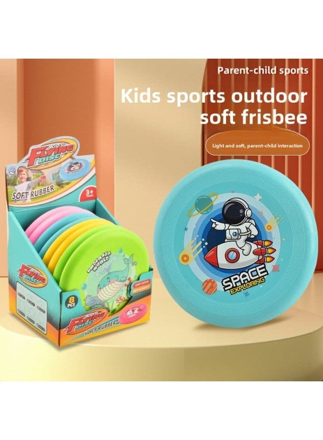 Soft Bamboo Dragonfly Frisbee for Kids - Parent-Child Outdoor Flying Toy | 20cm Diameter, Blue, UFO, Boomerang, Fairy, Kindergarten Sports Game, Aerospace Design, Lightweight Fun