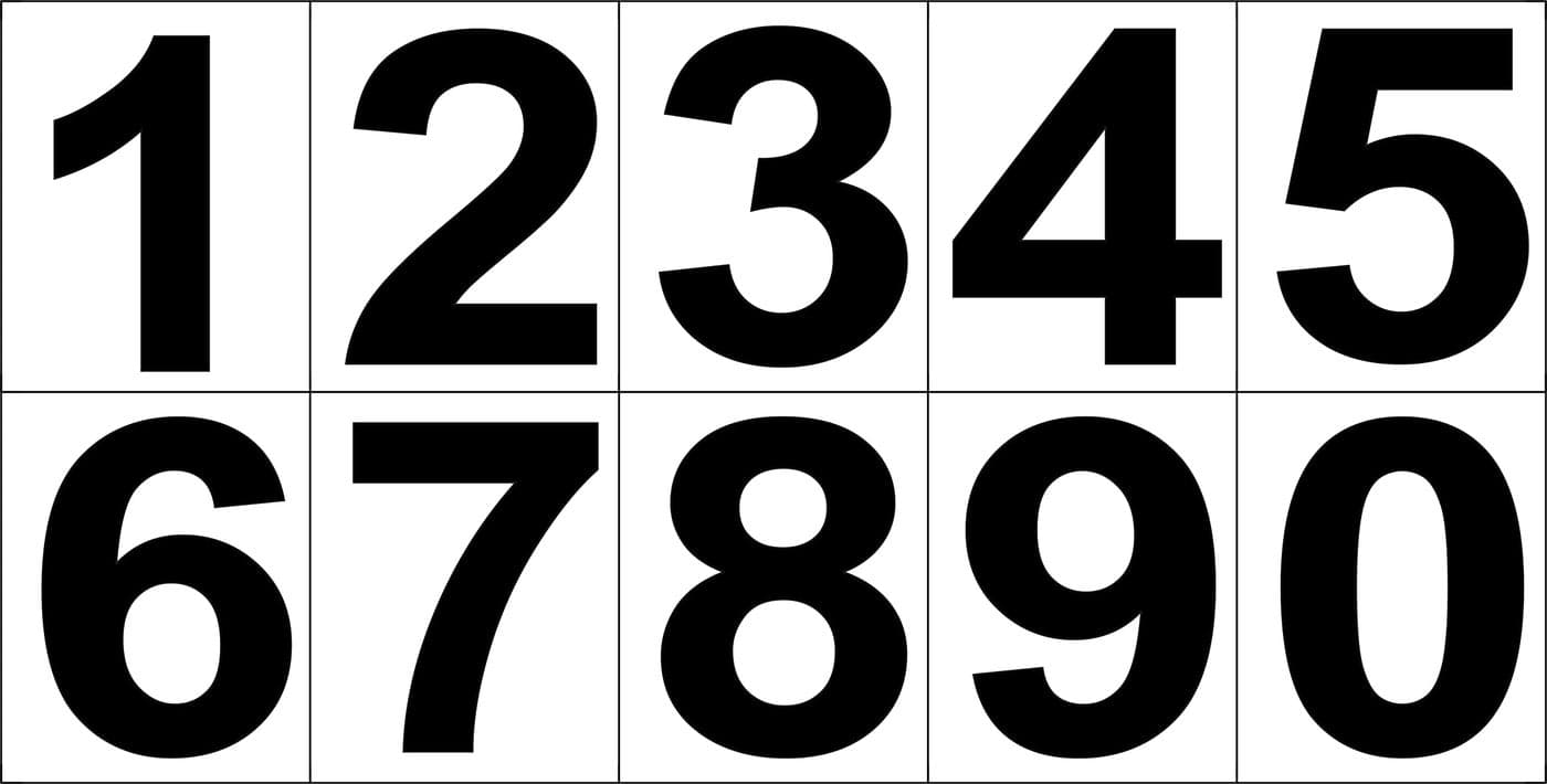 IMPRINT Big Number(6 x 7 CM Approx) Self Adhesive Labels, Pack of 100