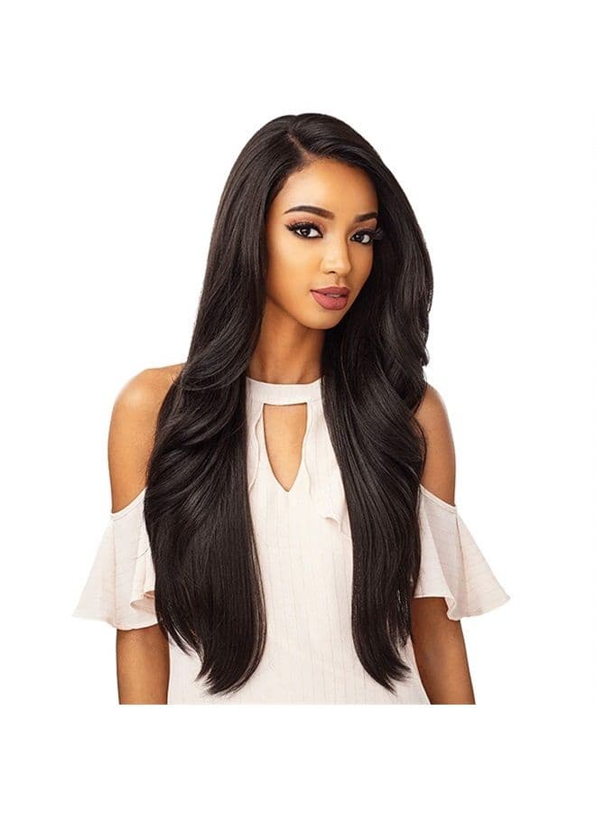 WHAT LACE 13x6 Wigs - Cloud 9 Synthetic Hair Hand Tied Natural Preplucked Hairline Illusion Lace Frontal Lacewig -Whatlace MORGAN (1B)