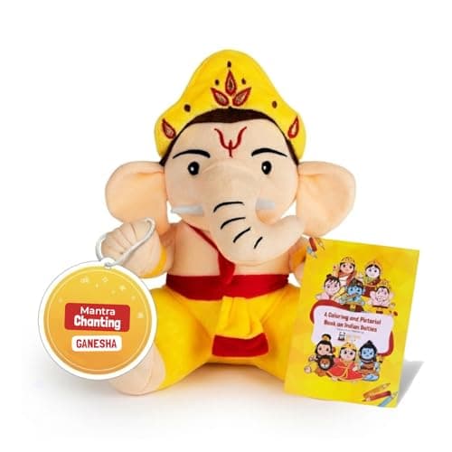 Pandas Box Mantra Chanting Musical Baby Ganesha Plush Toy Best Gift for Kids