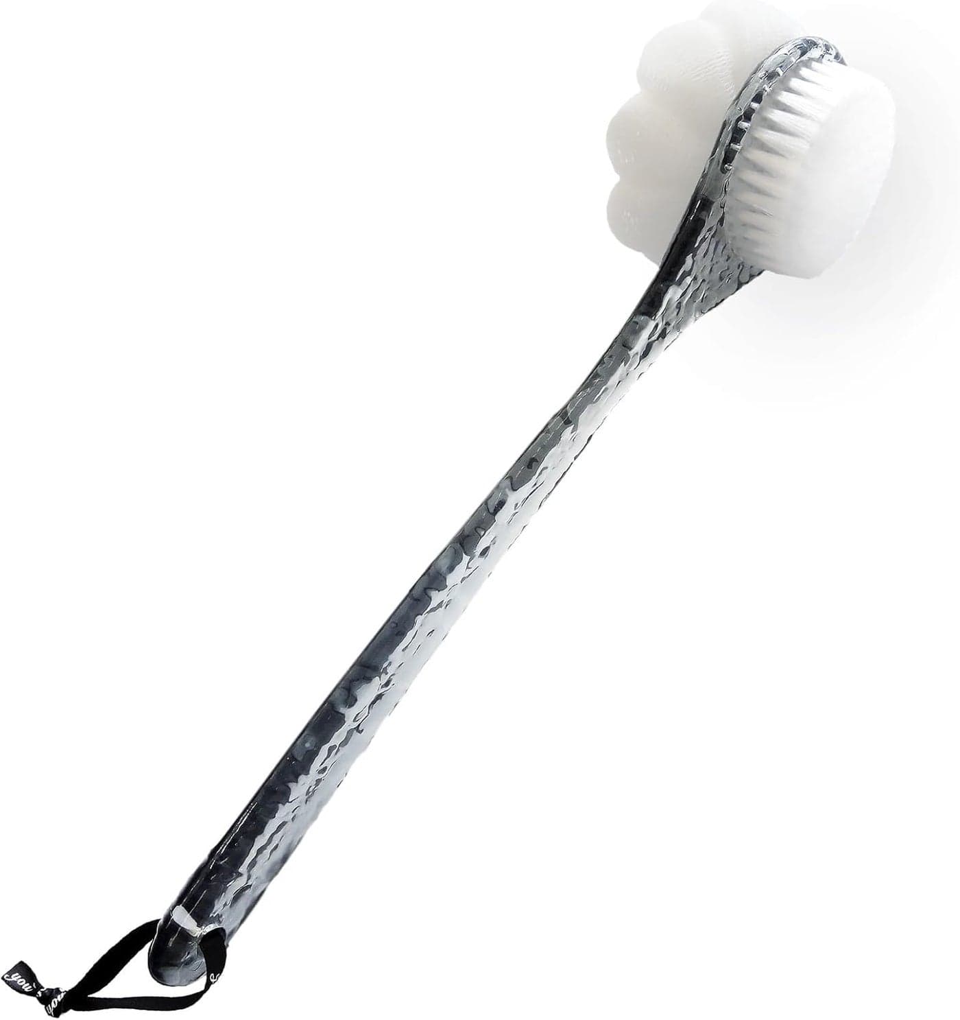 NILKANTH Upgrand Shower Body BrushSoft Bristles and LoofahMesh Sponge Ball Long Handle Bath Brush Back Scrubber for Gentle Skin Exfoliating and Cleaning Black