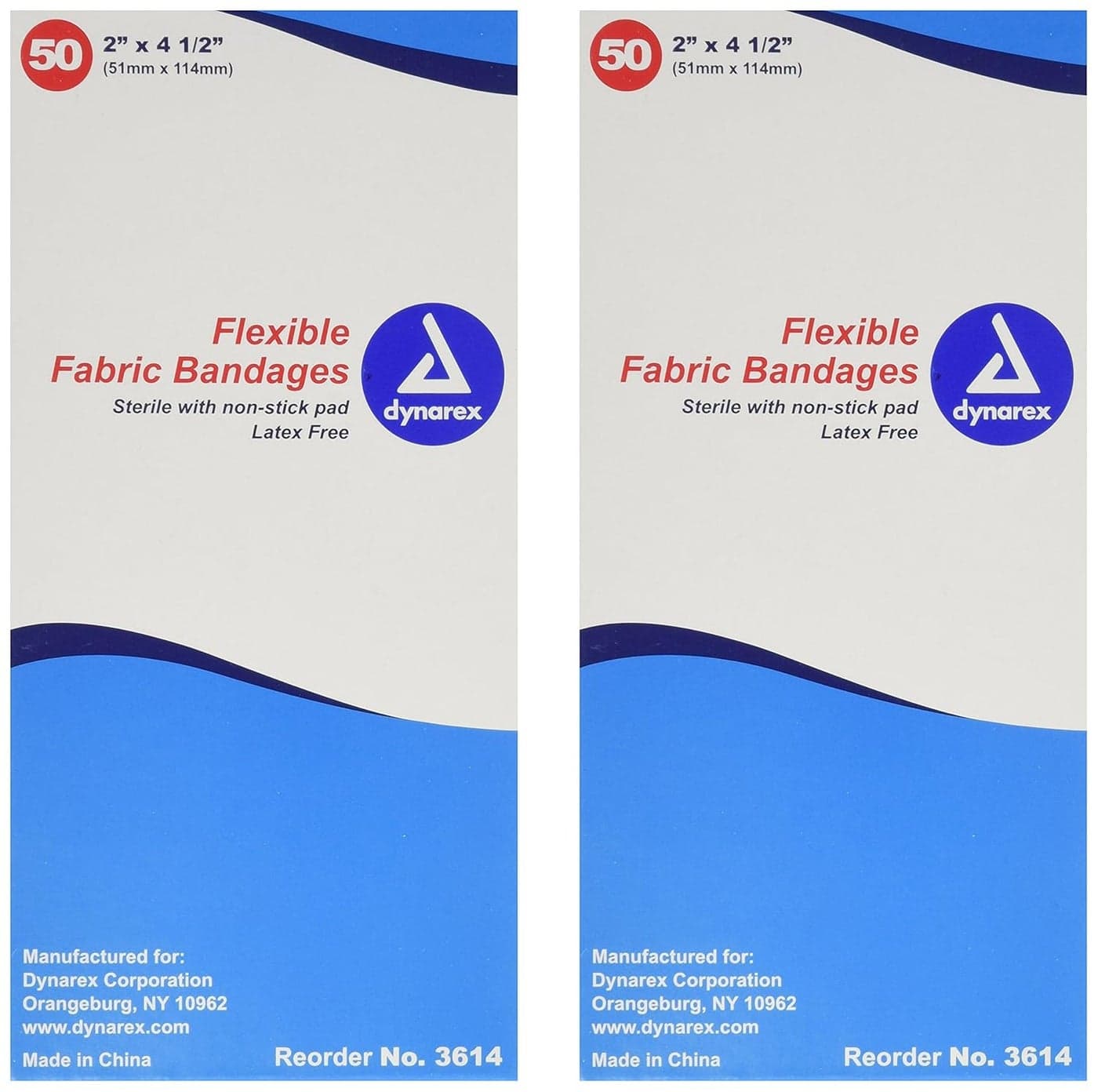Adhesive Fabric Bandage 2 Inches X 45 Inches Sterile 50 Count Pack of 2