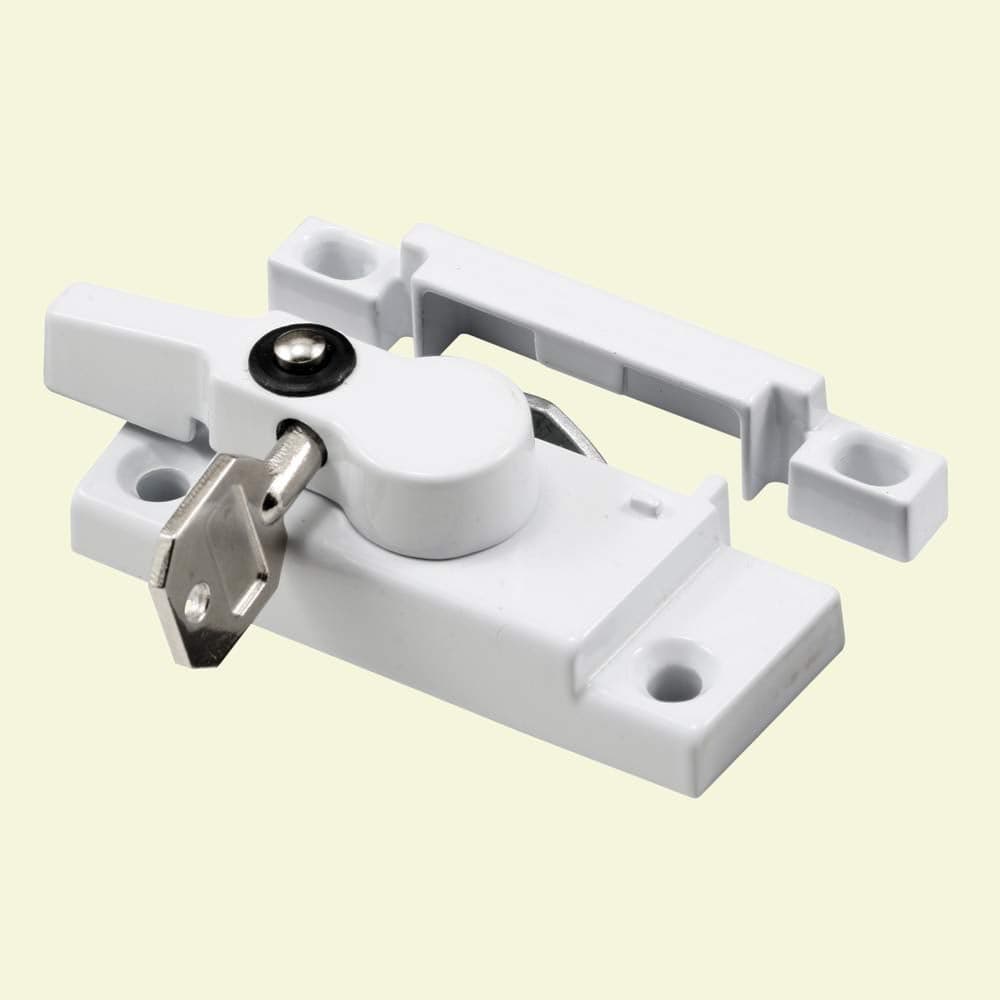 PrimeLine F 2624 Keyed ChildProof Sash Lock 2316 In Hole Centers Diecast Zinc Painted White Single Pack
