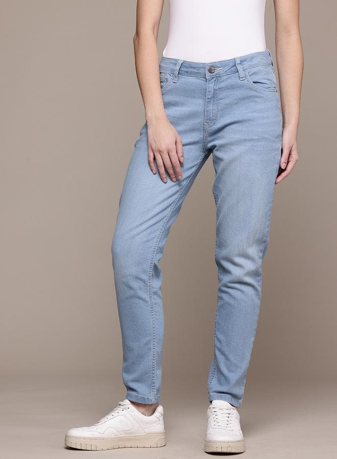 Freehand Women Mid Rise Slim Fit Low Fade Jeans — 30