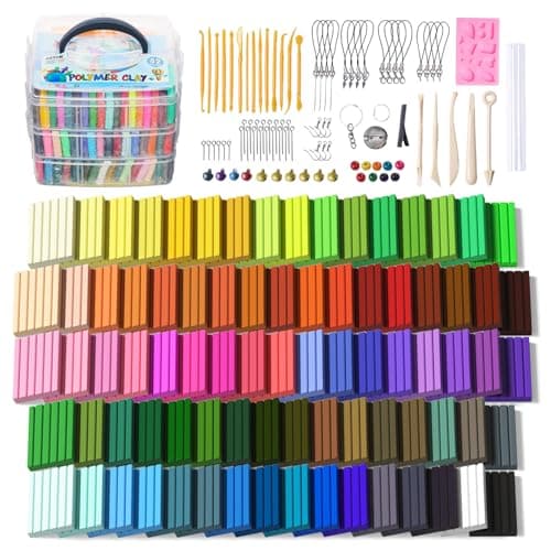 Polymer Clay, ARTME 82 Colors Clay Kit, Oven Bake Modeling Clay, Creative Polymer Clay Kit with Sculpting Tools and Jewelry Accessories, Non-Toxic, Ideal DIY Clay Gifts for Adults and Teens