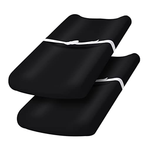 PHF Baby Changing Pad Covers for Boys Girls 2 Pack Ultra Soft Breathable Microfiber Changing Pad Table Sheets for Most Baby Changing Pads Black Black