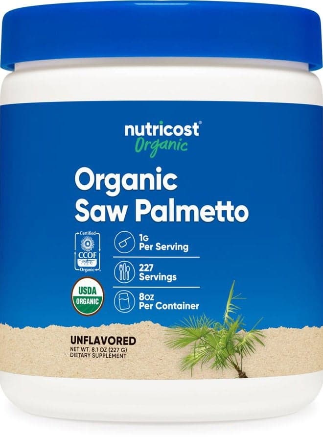 Organic Saw Palmetto Powder 8oz - Certified USDA Organic Saw Palmetto, Gluten Free