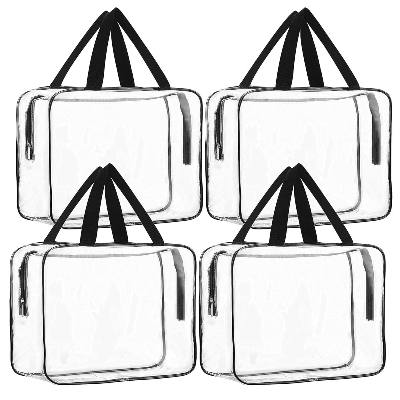 TULMAN 4 Pack PVC Transparent Travel Toiletry Bag Cosmetic Makeup Organizer Handbag Kids Toy Storage Convenient Storage Solution for Travel Home Use 30x22x8 CM