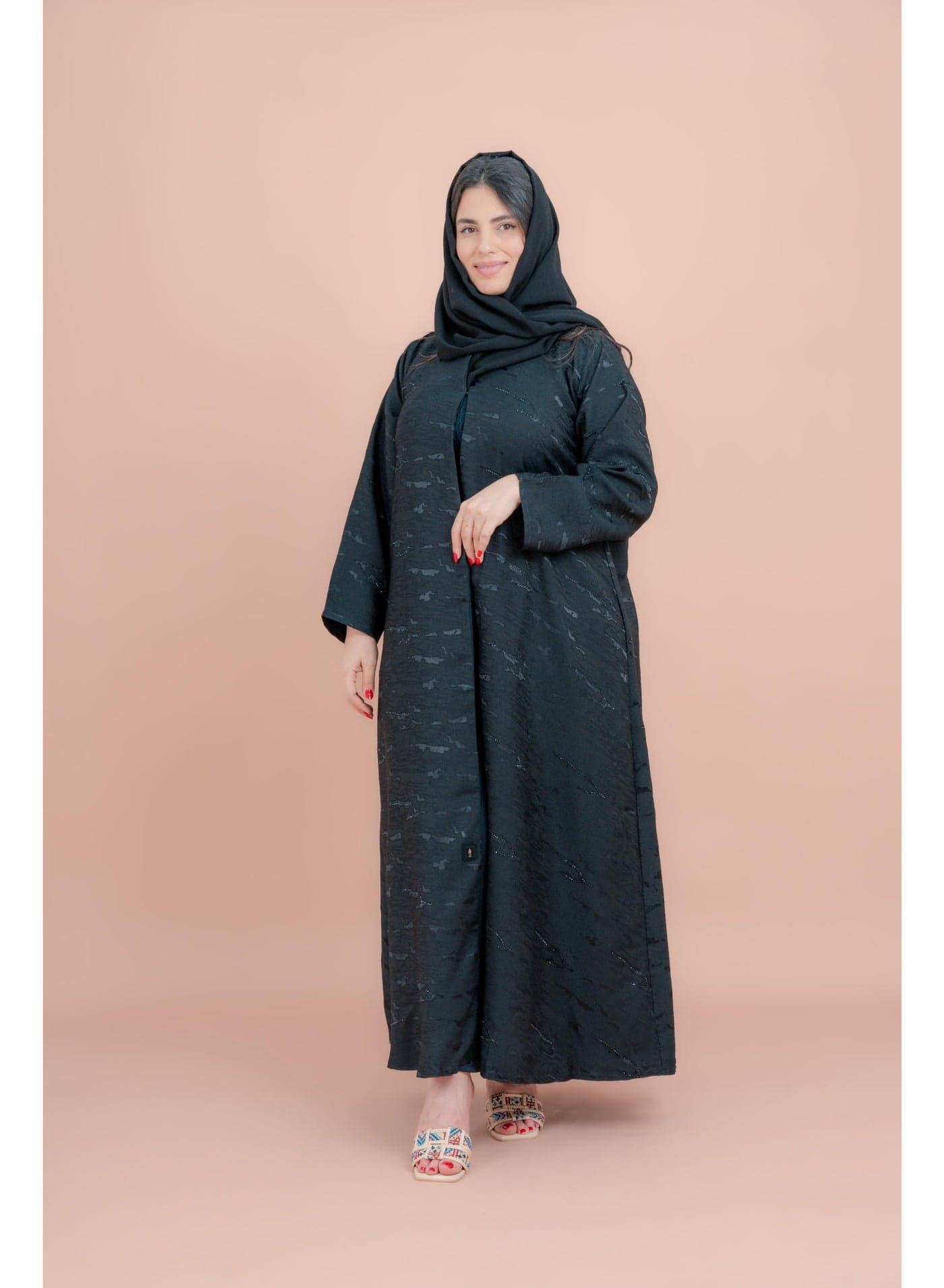 Crystal Bloom Printed Abaya AIK128