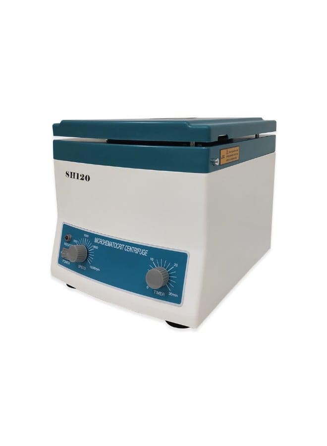 SH120 High Speed Laboratory Micro Centrifuge Brushless Motor 12000 RPM 15300 xg Micro Hematocrit Centrifuge 24 Capillary Tubes Low Noise Stable Performance