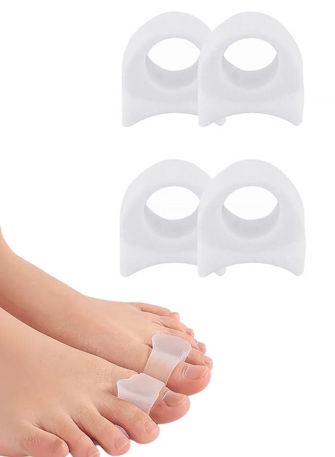 4PCS Pinky Toe Separators, Translucent Gel Toe Protector Spreader Small Silicone Toe Spacers, Cushions for Curled Overlapping Separate Toe Correct