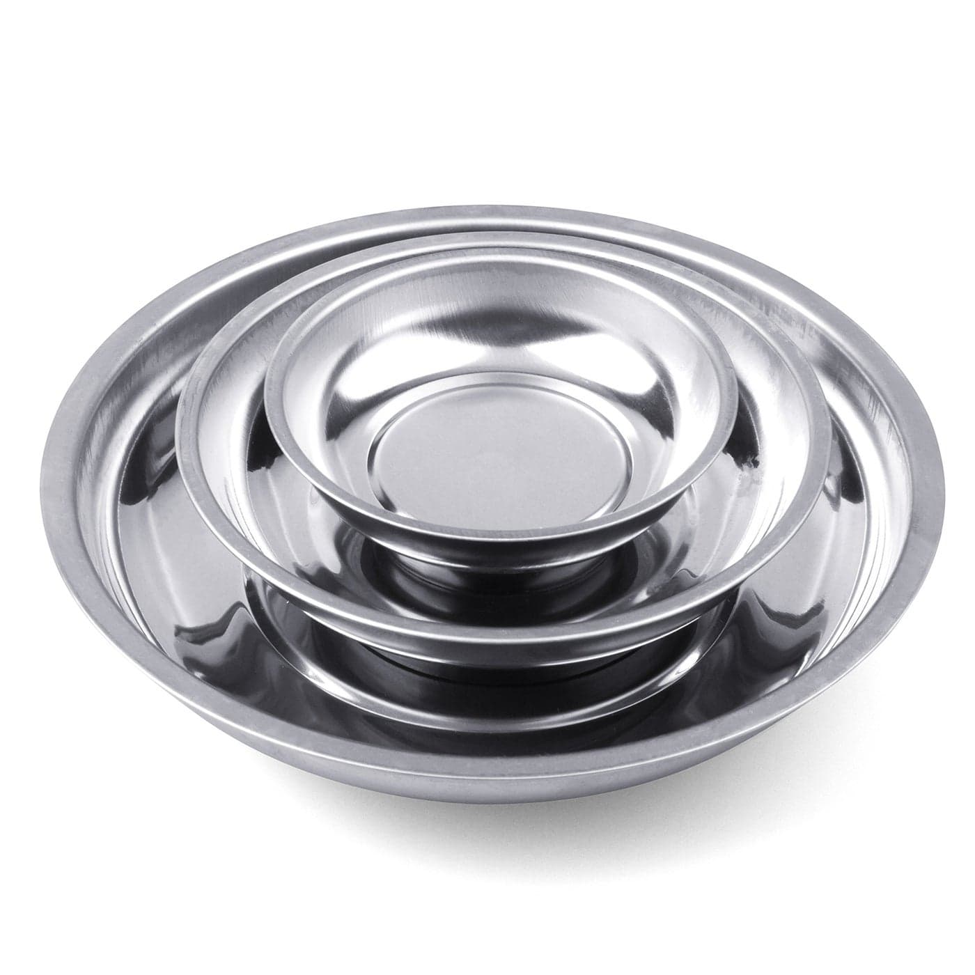 HORUSDY Magnetic Tray | 3-Piece | Round Magnetic Parts Tray | 3 Inch 4 Inch 6 Inch Magnetic Tray for Mechanic's | Stainless Steel
