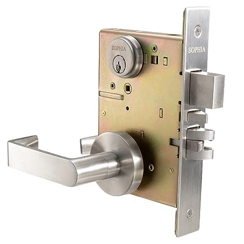 SOPHIA CommercialResidential Heavy Duty Mortise Lockset Door Lever Lock NonHanded Grade 1 Rose Only Keyed Lever Lockset ADA US32D Satin Chrome Finish for Corridor Door