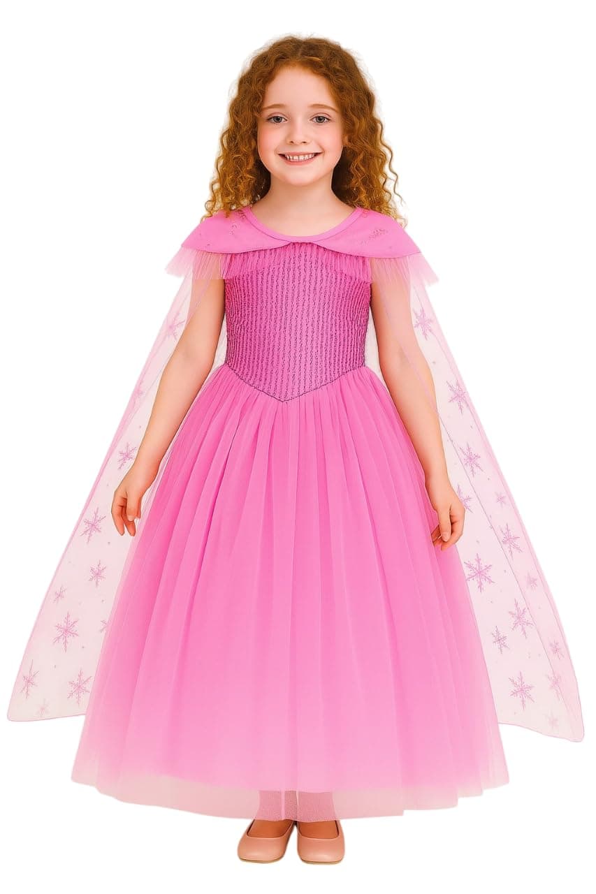 My Lil Princess Girls' Pink Elsa Theme Dress_28_7-8 Years