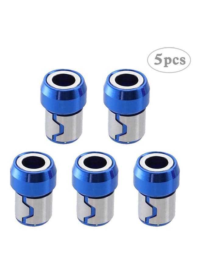 5 Piece Universal Magnetic Ring Screwdriver Bit Set Blue/Silver 1.2 x 2.1cm
