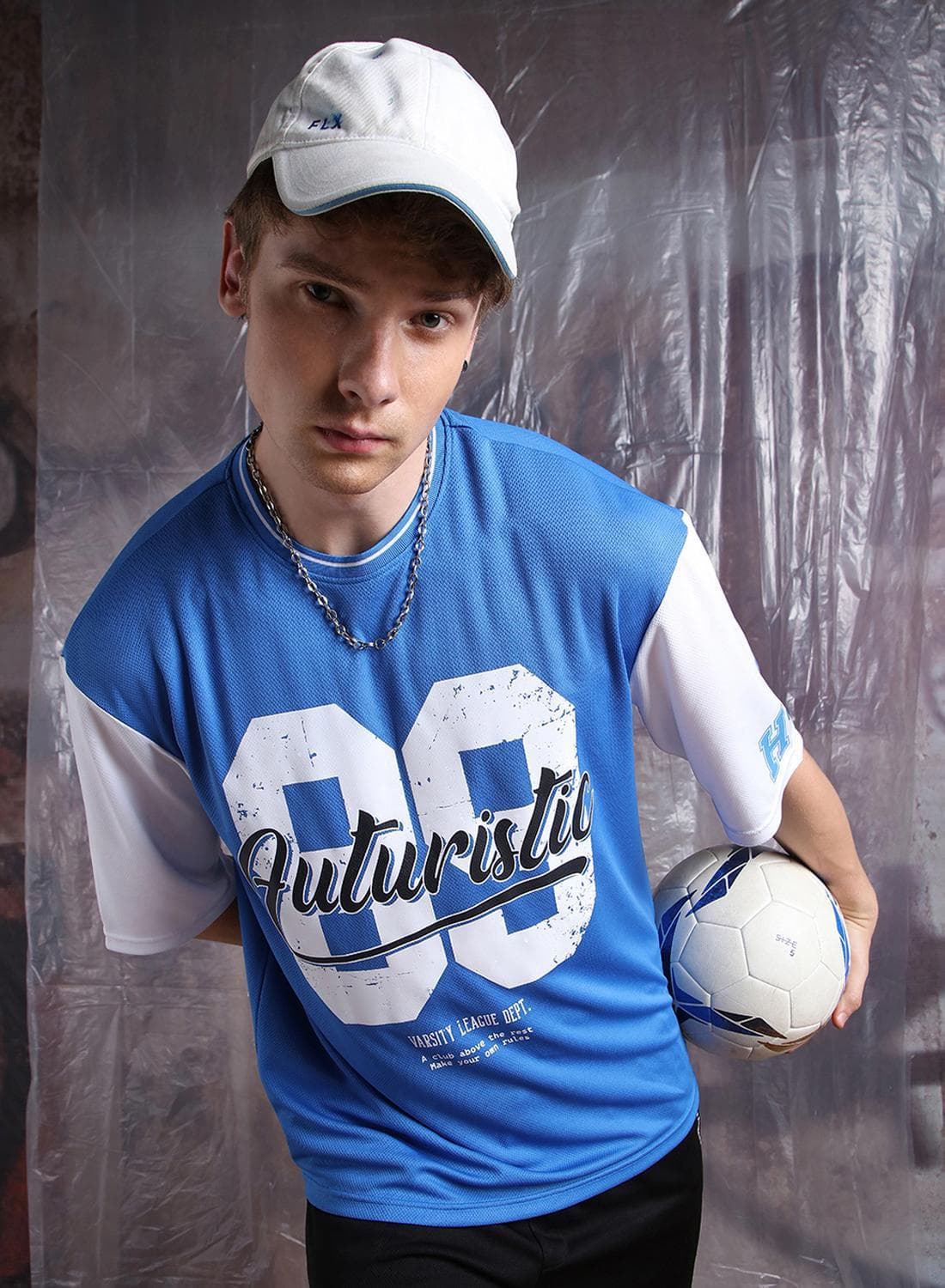 Men Streetletics Typography Printed Round Neck Relaxed Fit Mesh T-shirt
