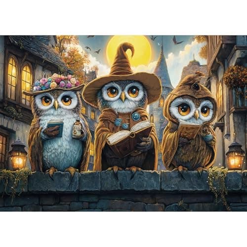Puzzles for Adults 1000 Pieces Owl Family Puzzles Fantasy Animal Jigsaw 1000 Piece Puzzle for Adults Challenging Family Decoration Puzzle Toy Gift 275x196 11 Poster