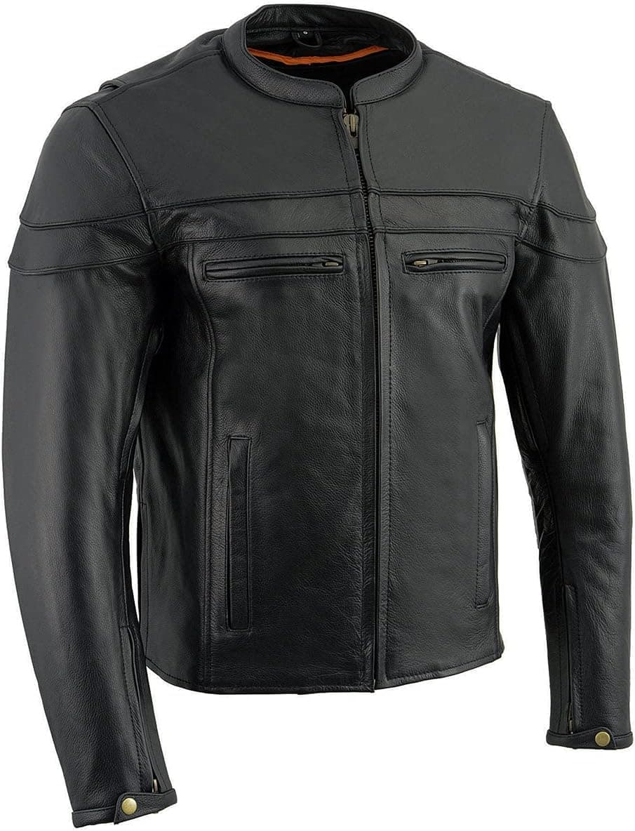 Milwaukee Leather Men's Premium Vented Scooter Jacket - Black, XX-Large