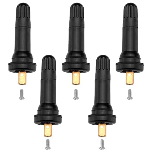 luxlead 5 PCS TPMS 20008 Tire Valve Stem Set, Rubber Snap-in Tubeless Tire Valve Stems Fit for 0.453 inch Rim Holes on Vehicle Tires