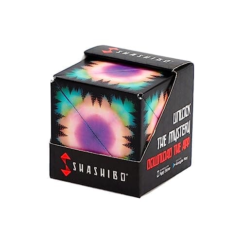 SHASHIBO Shape Shifting Box - Award-Winning Fidget Toy w/ 36 Rare Earth Magnets - Fidget Cube Transforms Into Over 70 Shapes, Sensory Toy Gift for Kids, Teens, and Adults (Moon)