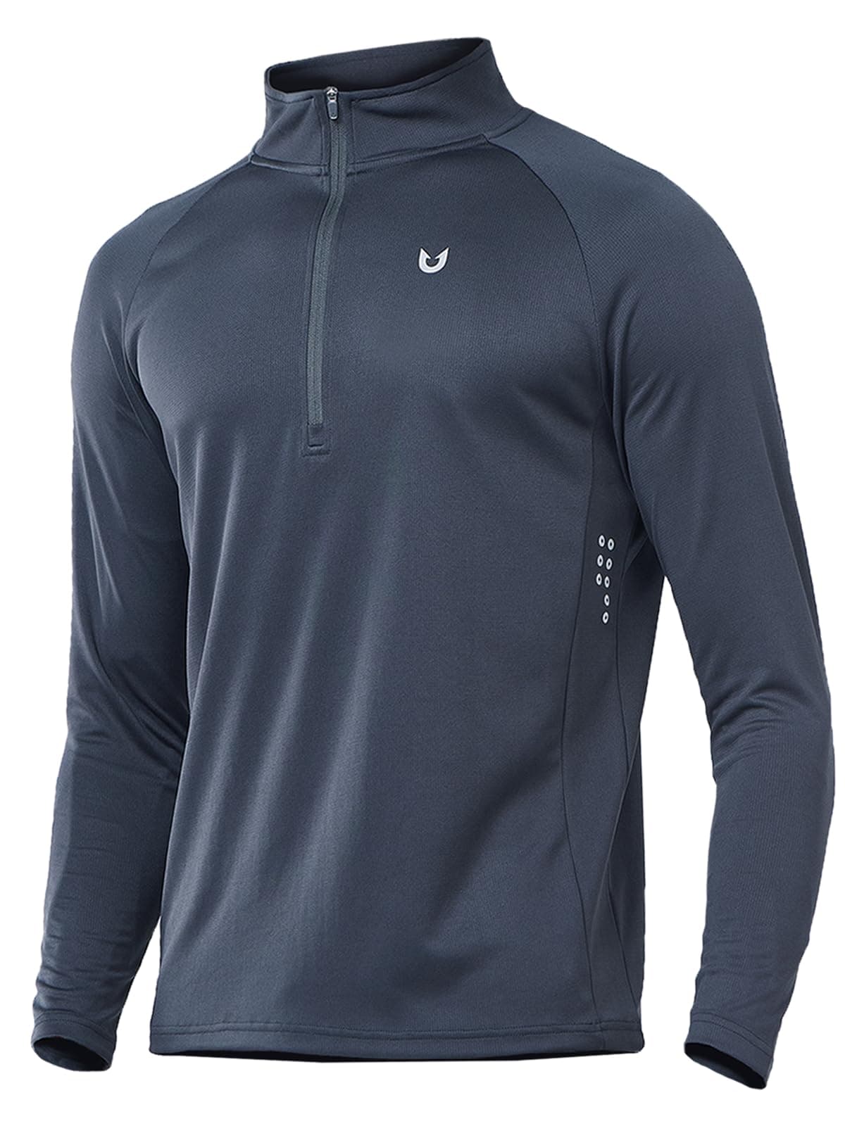 NORTHYARD Men's Running Shirt Long Sleeve Quarter Zip Pullover Moisture Wicking Quick Dry Athletic Workout Shirts COOLGREY-M