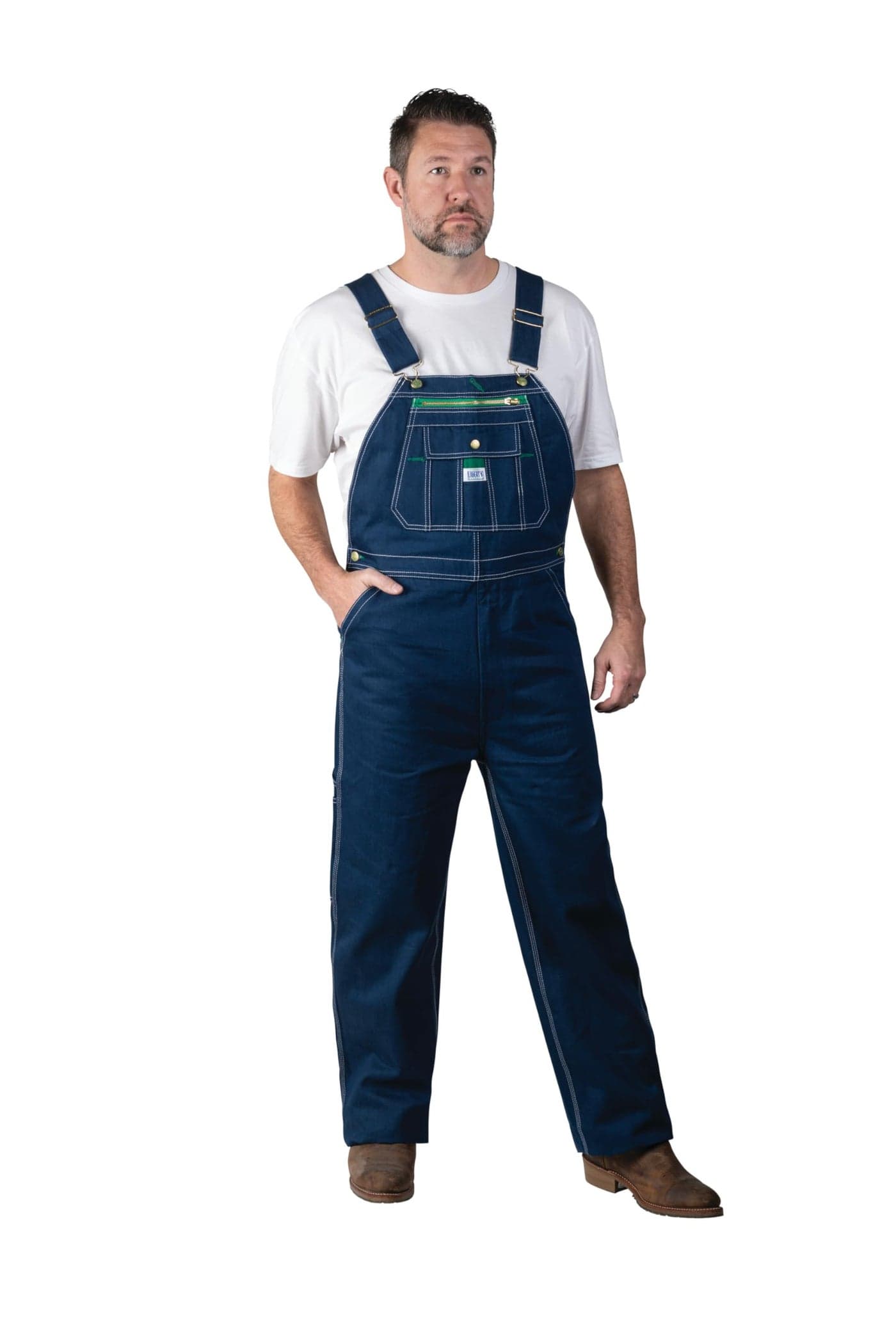 Liberty Men's Rigid Denim Bib Overall, 34x34