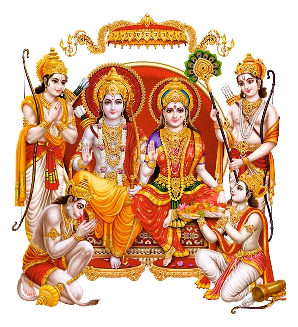 Akki Wold Lord Shree Ram Darbar Wall Sticker for Pooja Room, Living Room, Kids Room, Office (Size - 45CM X 41CM)