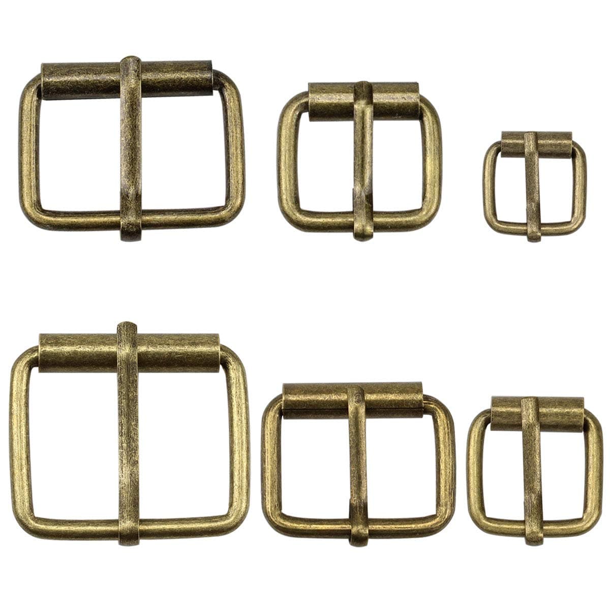 Hysagtek Brass Buckles 60 Pcs Roller Buckles Belts Hardware Pin Buckle for Bags Leather Belt Strap Hand DIY Accessories 6 Size 13 118 1 079 059 051 Bronze Metal