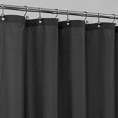 ALYVIA SPRING Stall Fabric Shower Curtain Liner Waterproof Soft Lightweight Small Shower Curtain with Magnets for Narrow Stall Size Machine Washable 36x72 Black