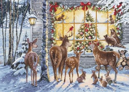 LucaS Cross Stitch Kit Gold Nosy Neighbours BU5086 Counted Cross Stitch Kit for Adults Needlecraft and Embroidery Kit