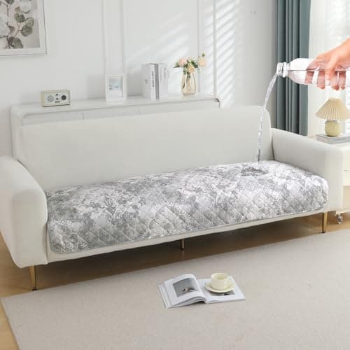 HOKIPO Printed Waterproof + Anti-Slip + Quick Dry Sofa Seat Mats, Motifs Cloud Grey - Length 110cm (AR-5230-P4)
