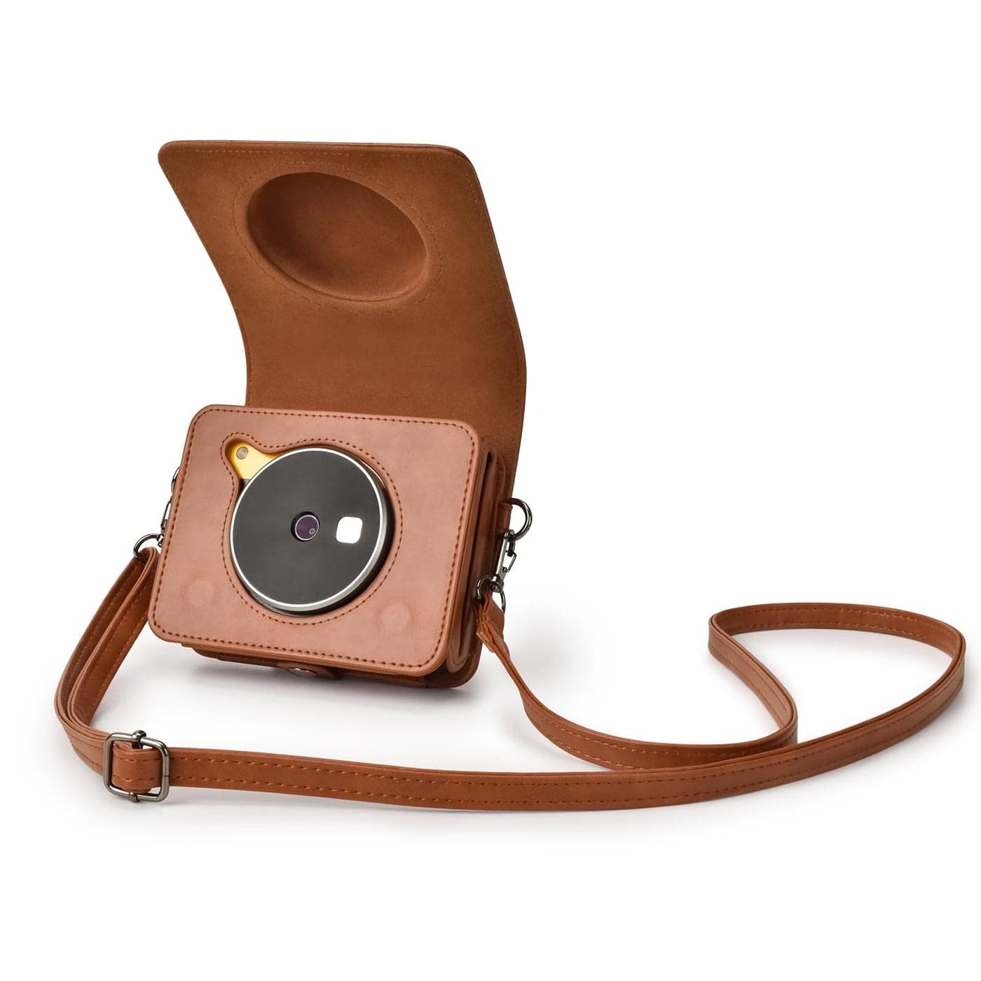 Rieibi Kodak Mini Shot 3 Retro Case, PU Leather Protective Case for Kodak Mini Shot 3 Retro C300R 2-in-1 Camera/Portable Instant Printer with Shoulder Strap