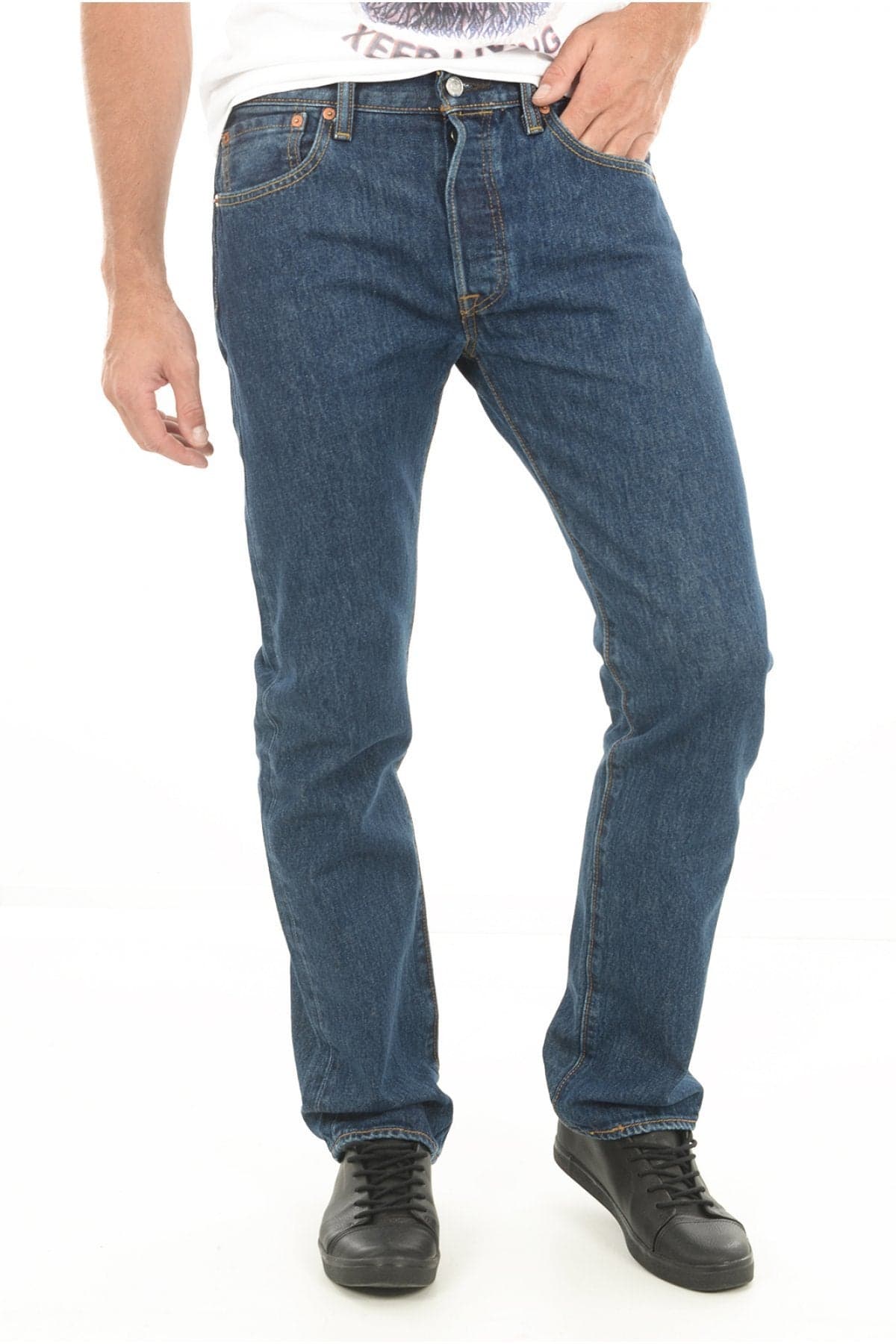 Levi's Men's 501 Original Fit Jeans (Also Available in Big & Tall), Dark Stonewash, 30W x 29L