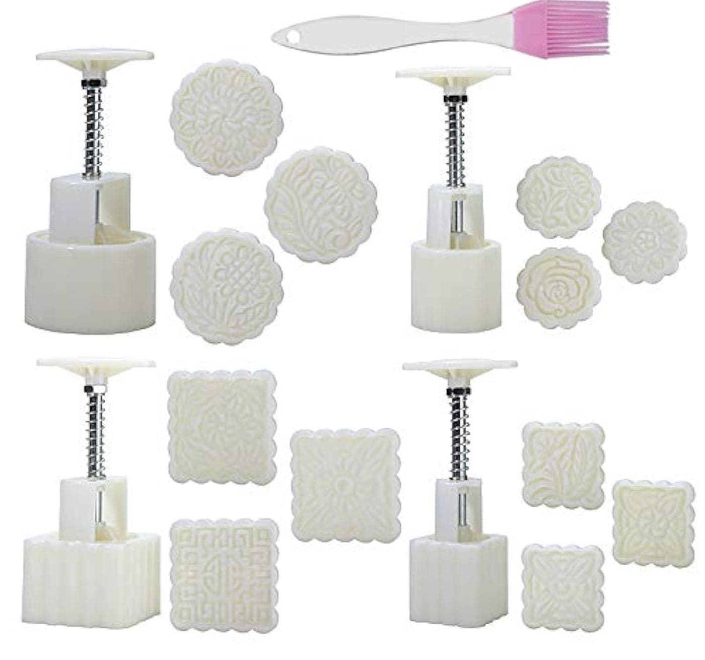 4 Sets 12 Pcs Mode Mooncake Fodant Gift DIY Moon Cake Mold (12)