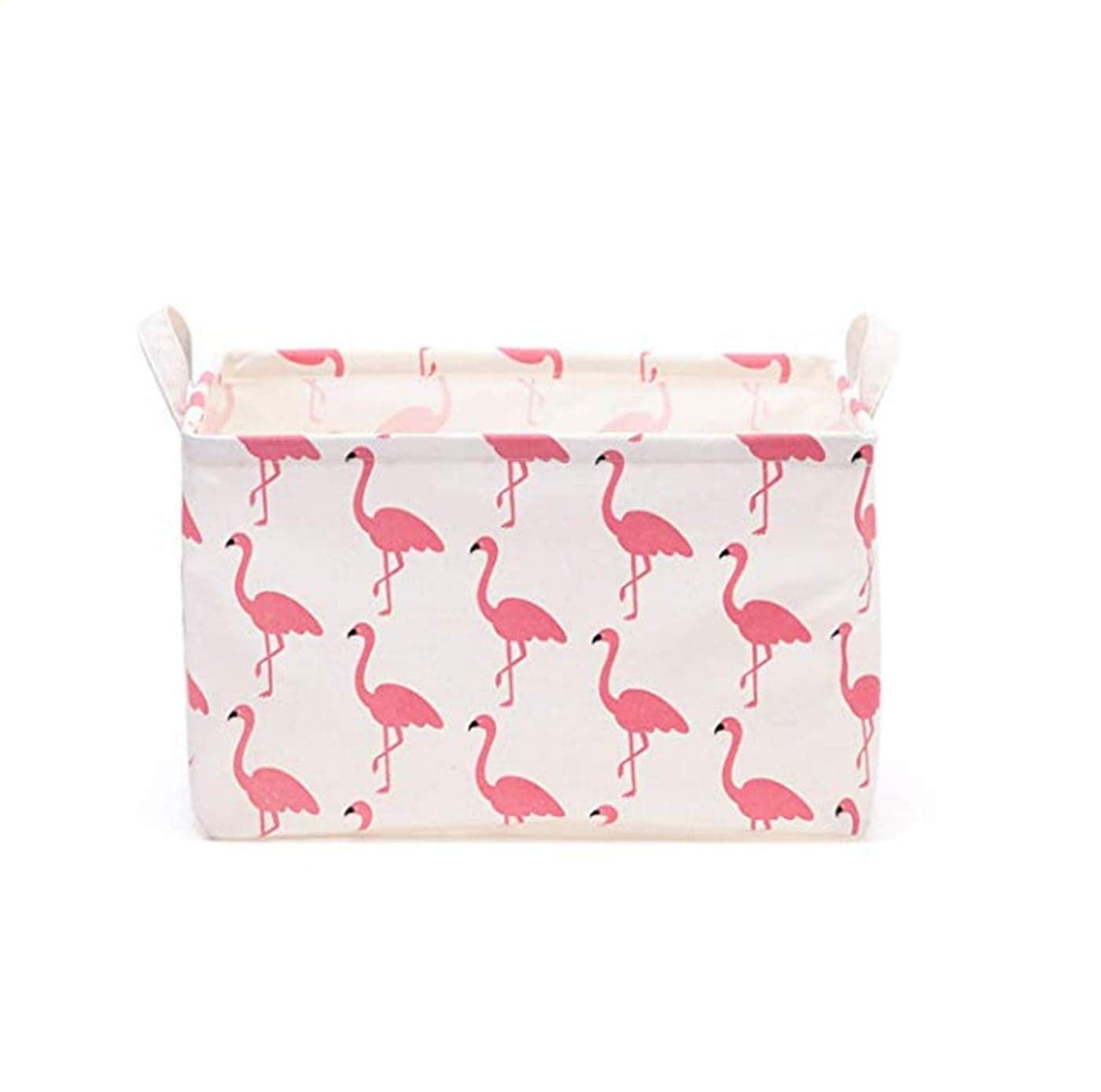 Flamingo Rectangular Storage Basket Collapsible Storage Basket Waterproof Coated Storage Box with Handle Used to Organize Childrens Toys and Clothing Books Gift Baskets