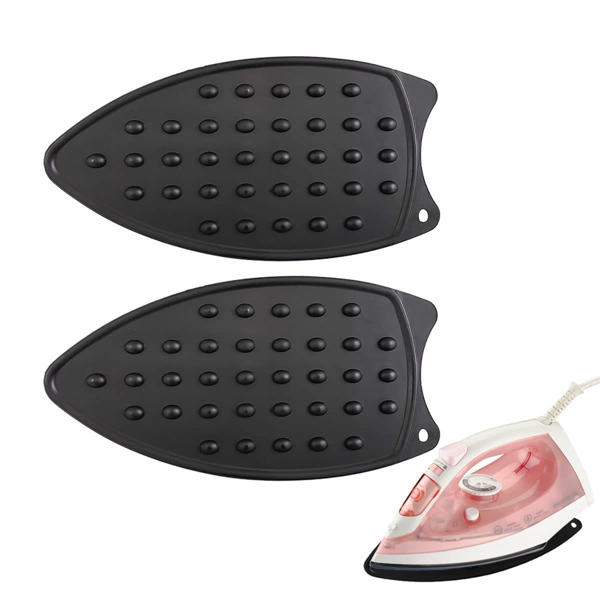 ZTEOFO 2 Pcs Silicone Iron Rest Pad Silicone Iron Rest Pads Silicone Iron Rest Pads Multipurpose Iron Hot Resistant Mat for Flat Irons Ironing BoardBlack